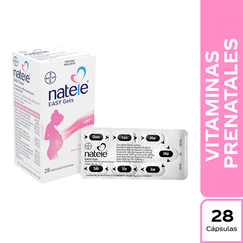 Natele Vitaminas prenatales easy gels Caja X 28 Cápsulas